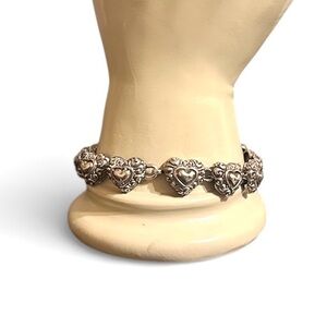 Elegant Silver Heart Bracelet